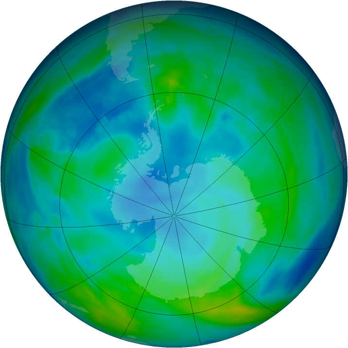 Antarctic ozone map for 06 May 2014